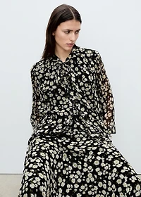 Floral tie blouse