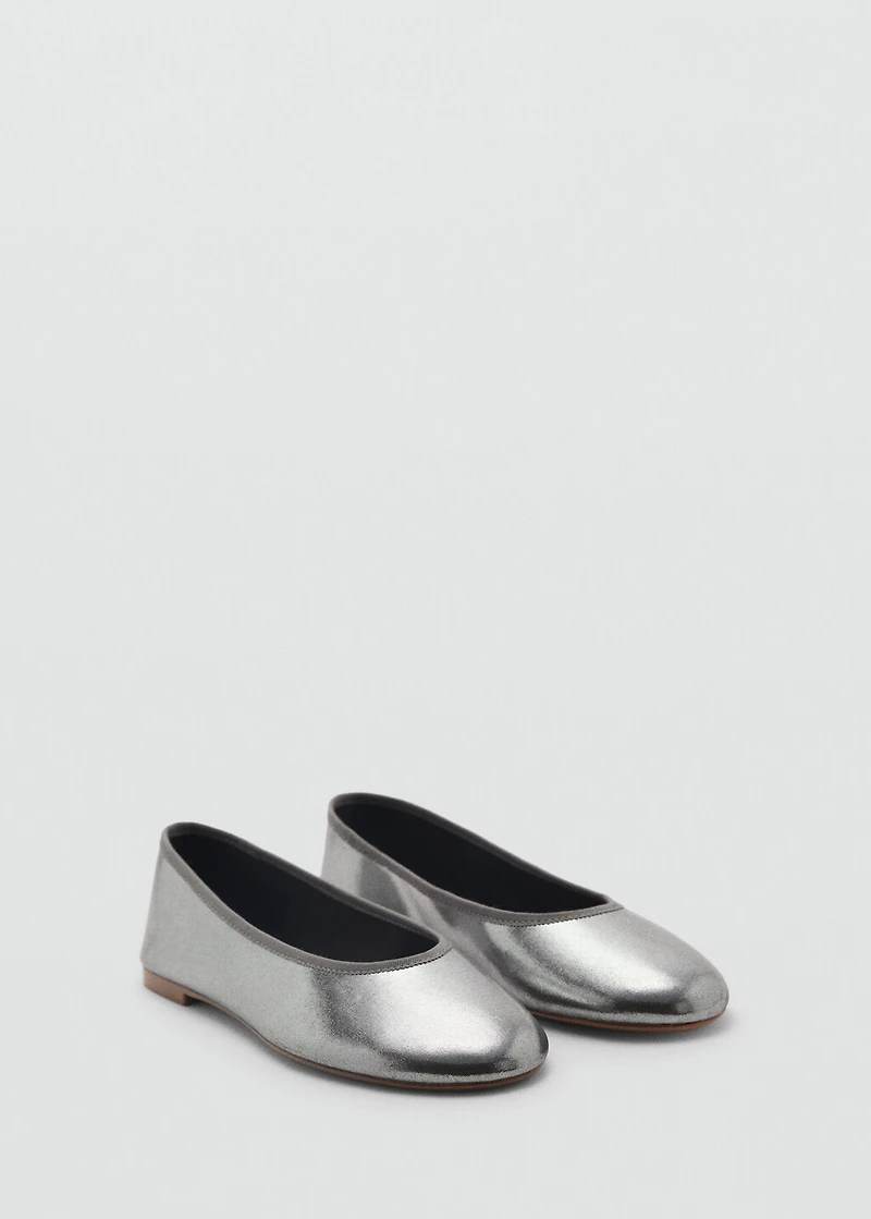 Metallic ballet flats