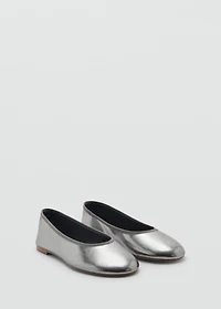 Metallic ballet flats