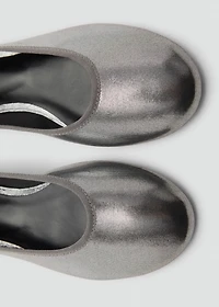 Metallic ballet flats