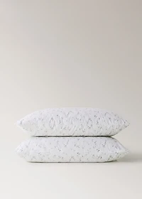 Two percale cotton floral pillowcases 50x75 cm