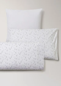 Two percale cotton floral pillowcases 50x75 cm
