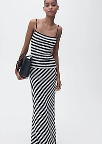 Striped knitted fitted top