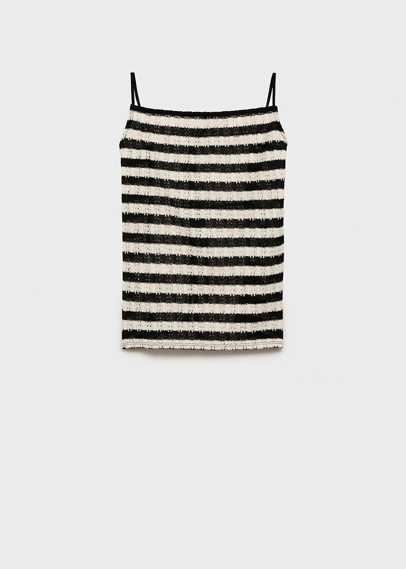 Striped knitted fitted top