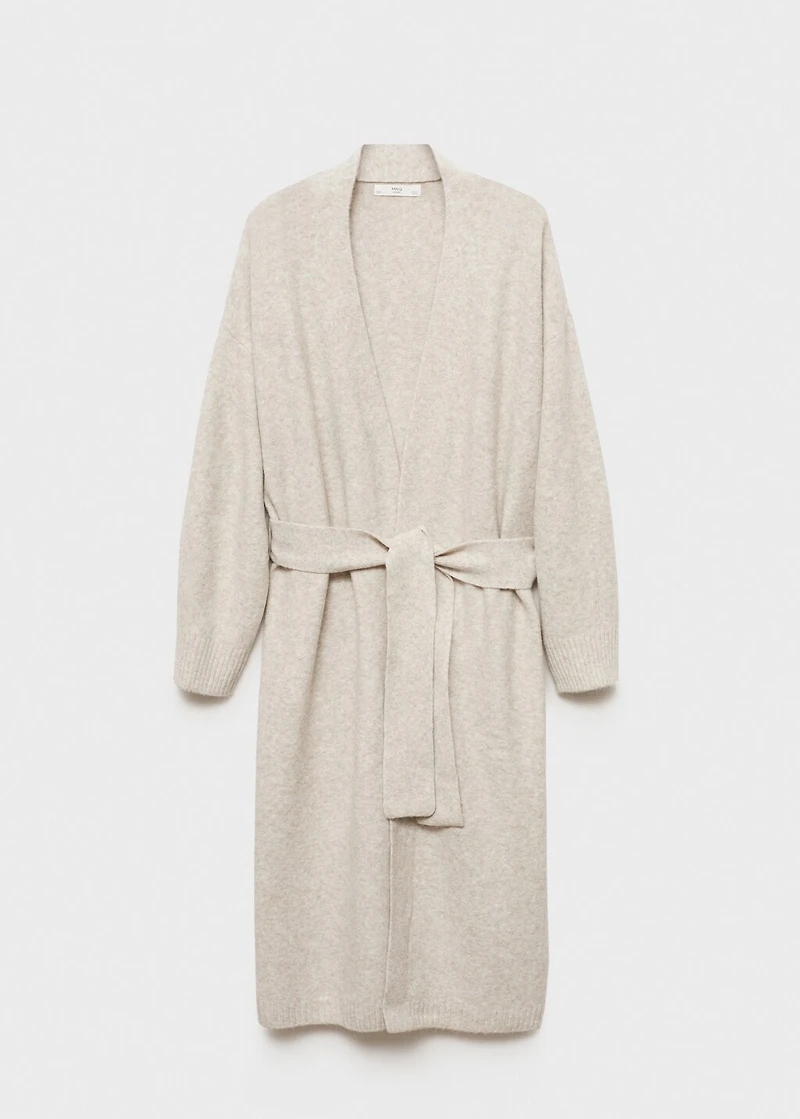 Long knitted cardigan