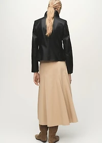 Leather jacket with flap pockets