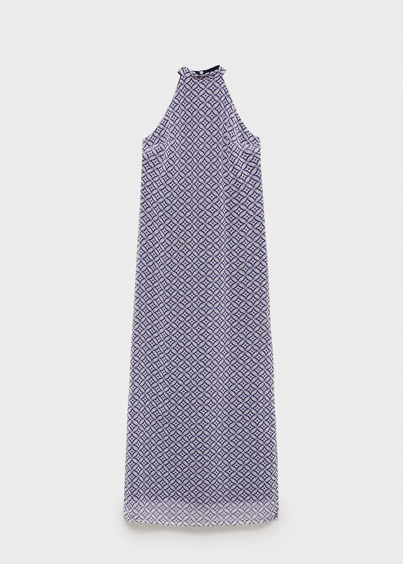 Halter-neck printed dress
