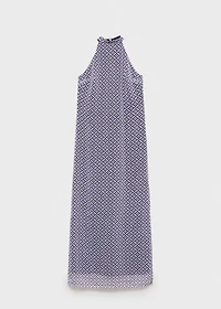 Halter-neck printed dress