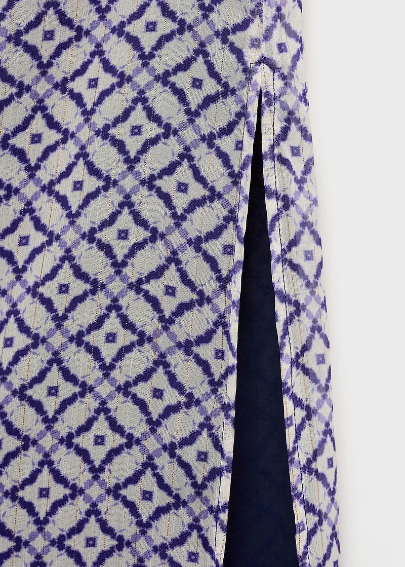 Halter-neck printed dress