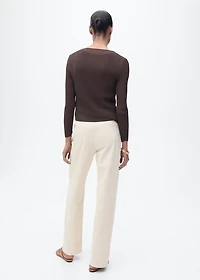 Rib-knit cardigan with bows