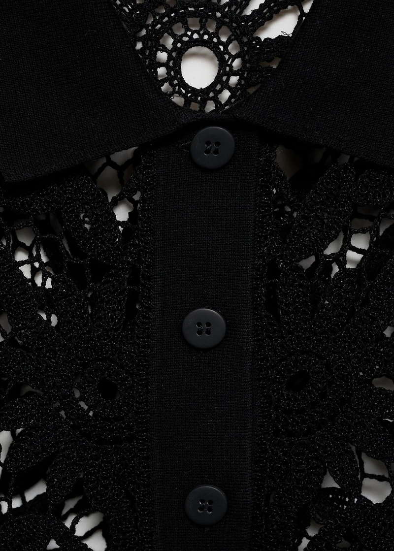 Short-sleeved crochet cardigan