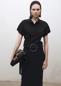 Wool-blend polo-neck sweater