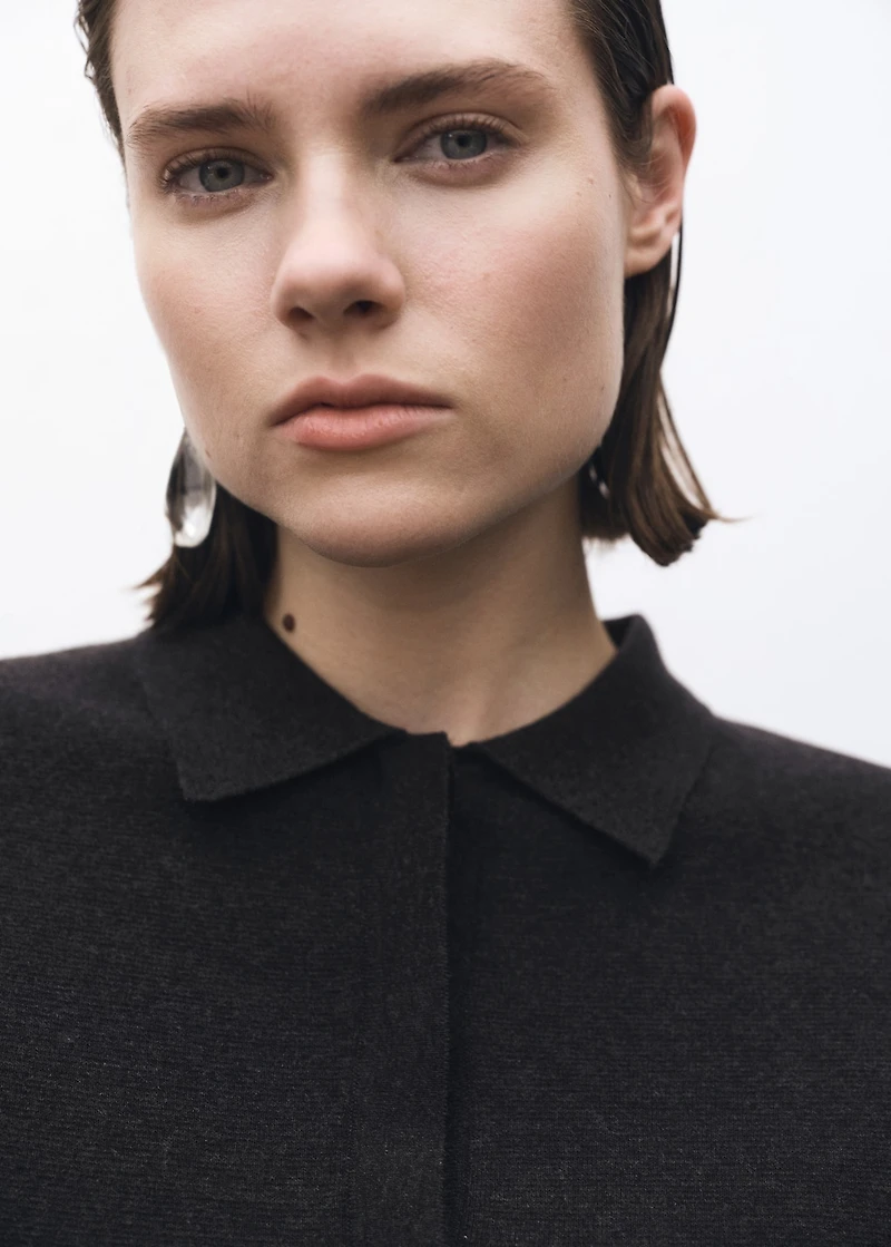 Wool-blend polo-neck sweater