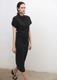 Wool-blend polo-neck sweater