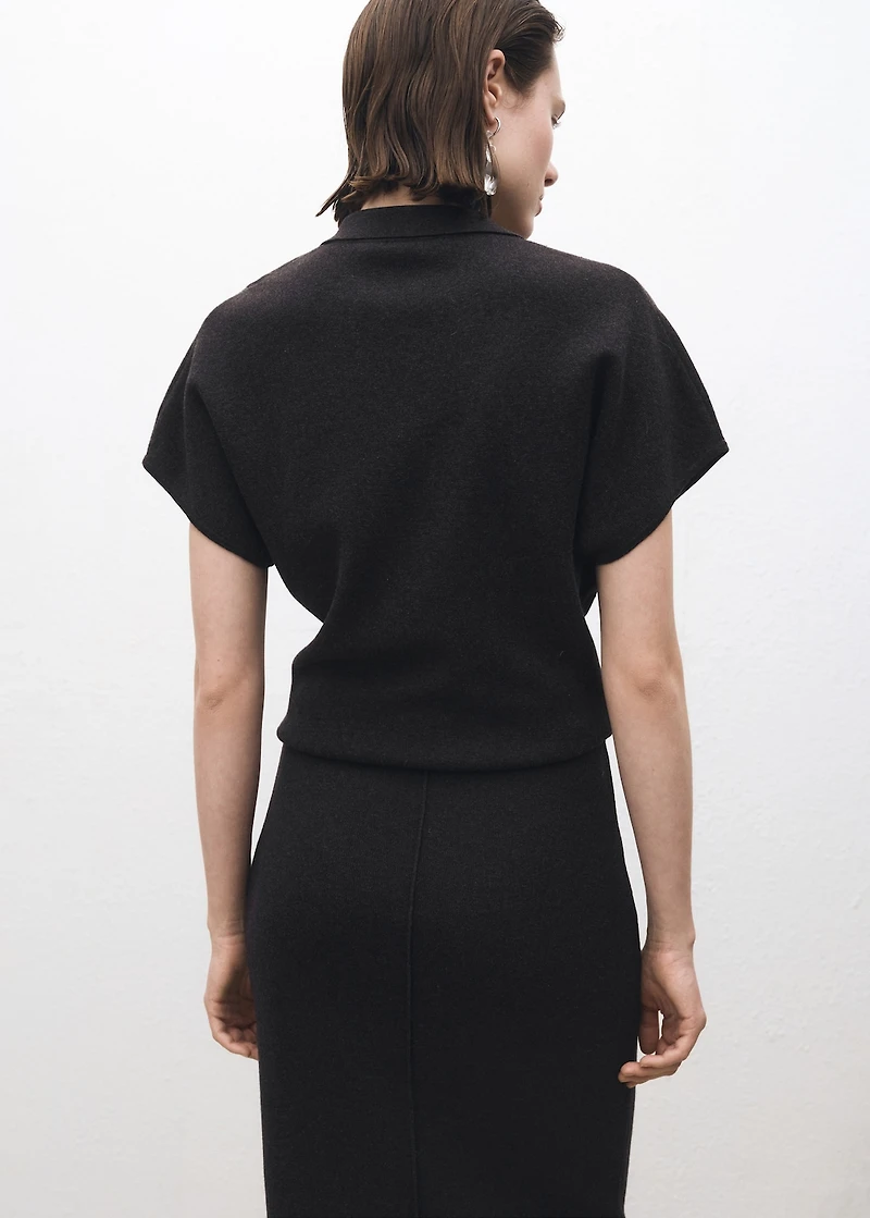 Wool-blend polo-neck sweater