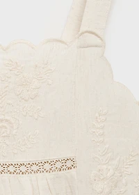 Cotton linen embroidered dress