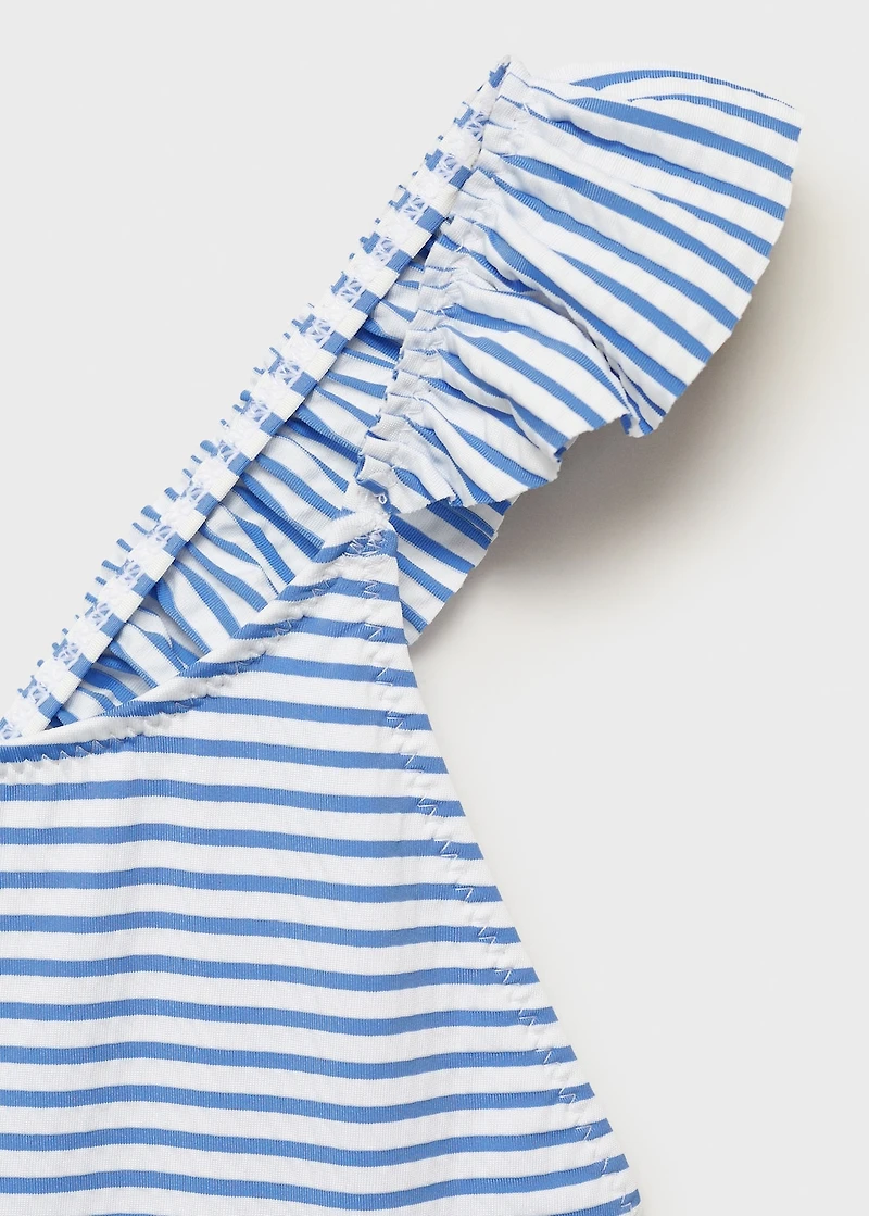 Ruffled striped swimsuit