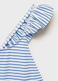 Ruffled striped swimsuit