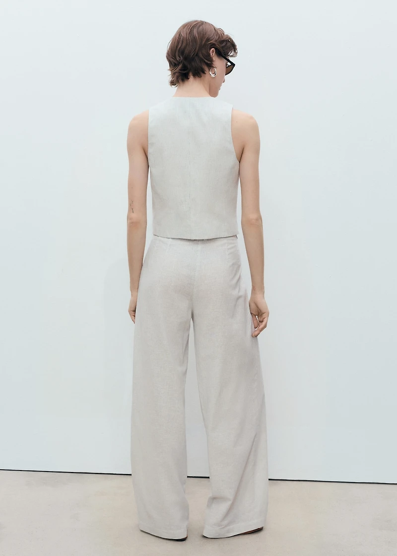 Linen-blend suit vest