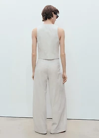 Linen-blend suit vest