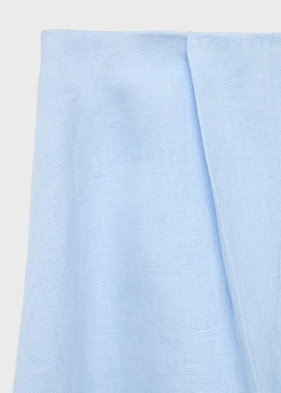Linen skirt with pleat detail
