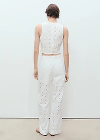 Embroidered cotton vest with bows