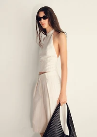 Striped halter-neck top