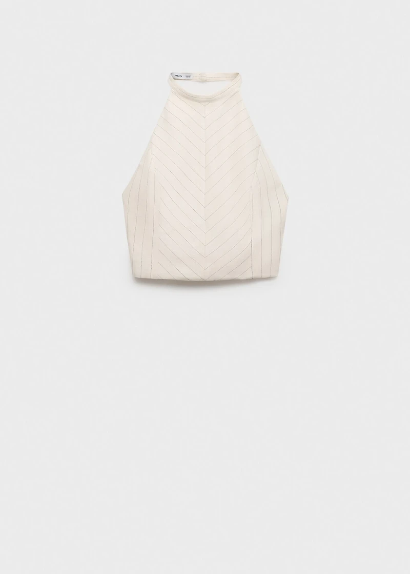 Striped halter-neck top