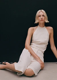 Striped halter-neck top