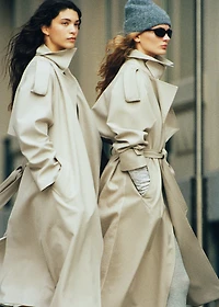 Oversized trench coat with belt