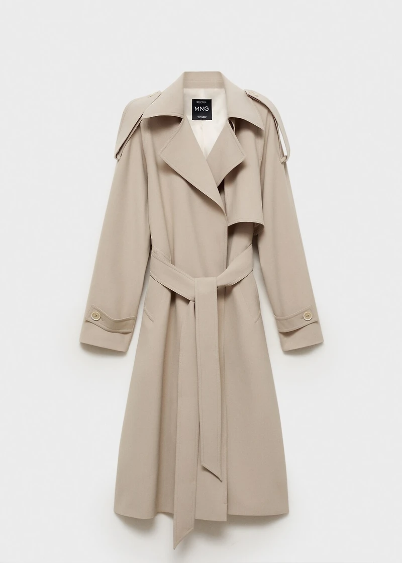 Oversized trench coat with belt