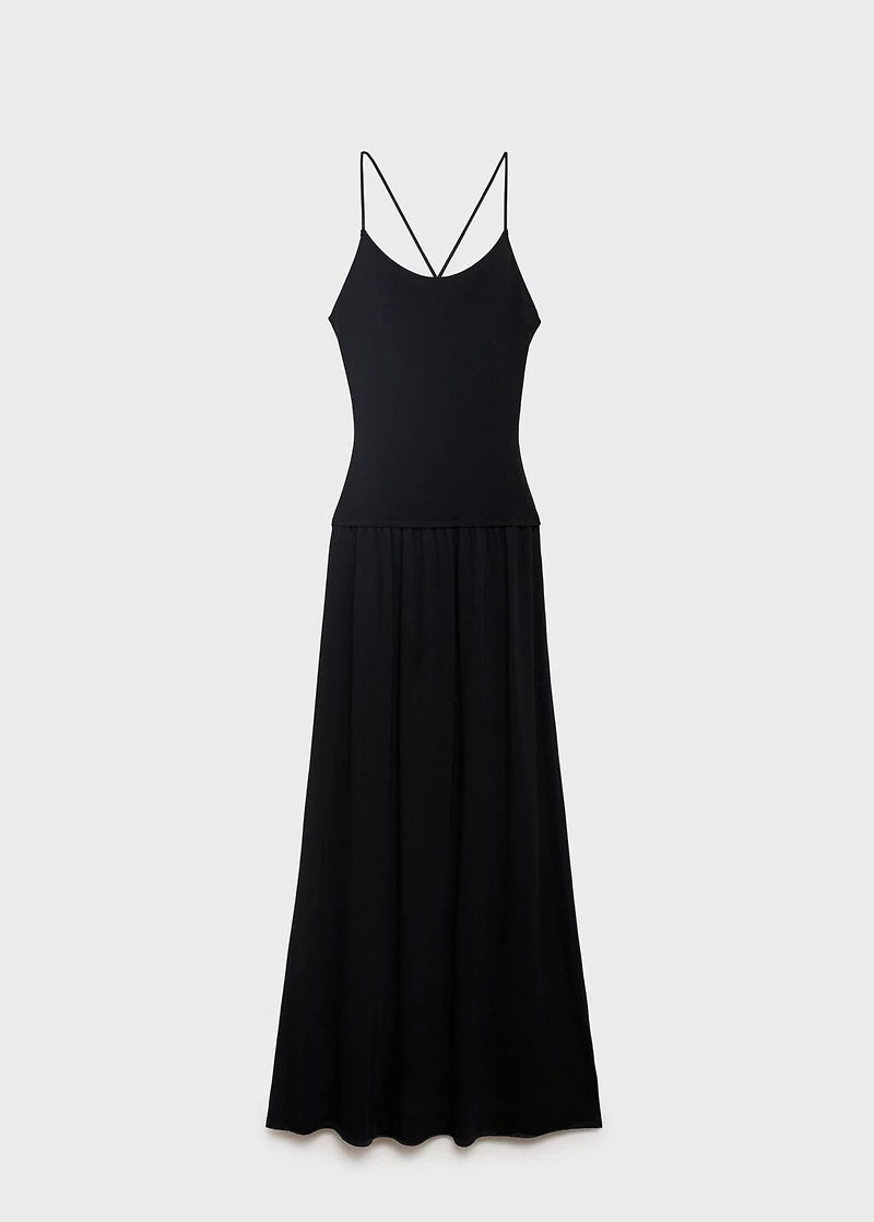 Cross-back knitted dress