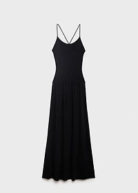 Cross-back knitted dress