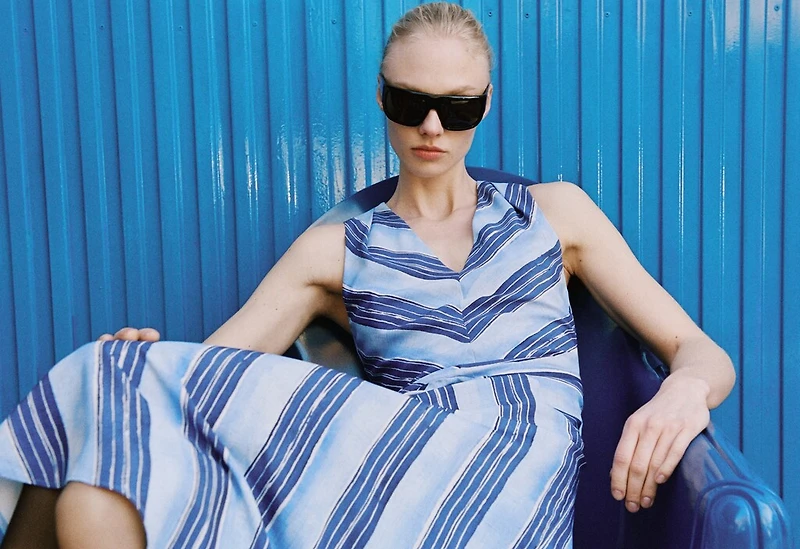 Striped flared dress