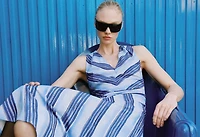 Striped flared dress