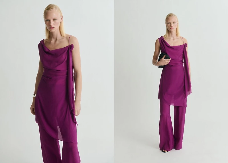 Long top with flower detail