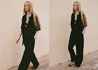 Wide leg pants with belt