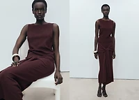 Fine ribbed knit top