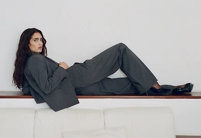 Straight-fit suit pants