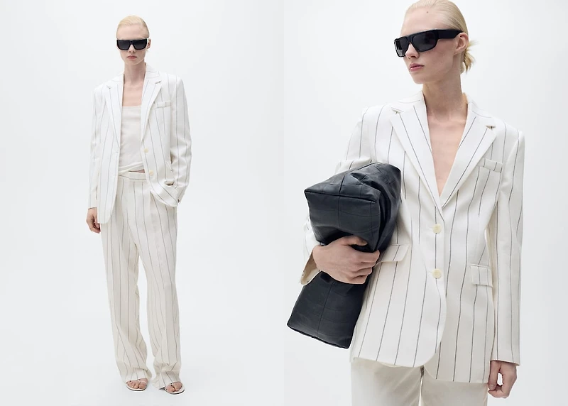 Pinstripe suit jacket