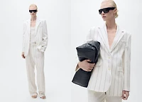 Pinstripe suit jacket