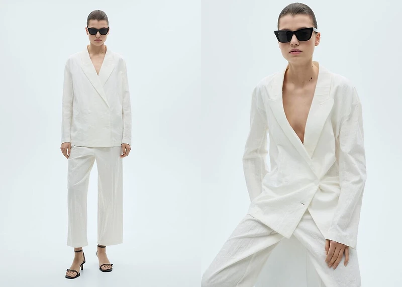 Wrinkled-effect suit blazer