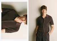 Knitted structured shirt with lace design