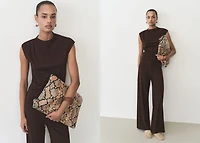 T-shirt with gathered asymmetrical neck