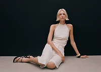 Striped halter-neck top