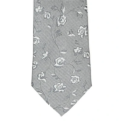 Tonal Floral Tie - Silver