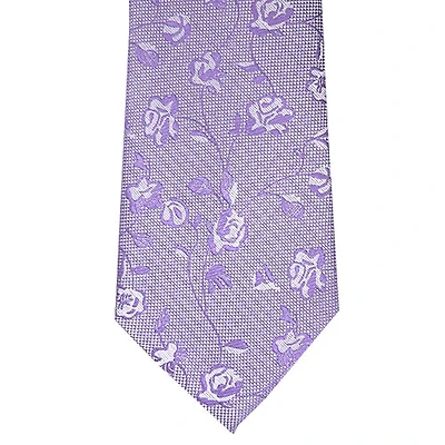 Tonal Floral Tie - Purple