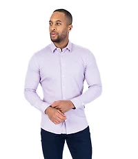 Cotton/Stretch Circle Print Sport Shirt - Pink / Blue