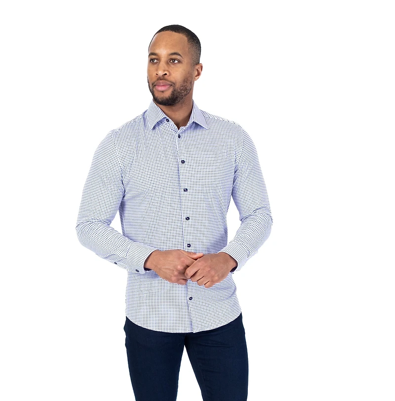 Performance Stretch Fancy Neat Dress Shirt - Purple