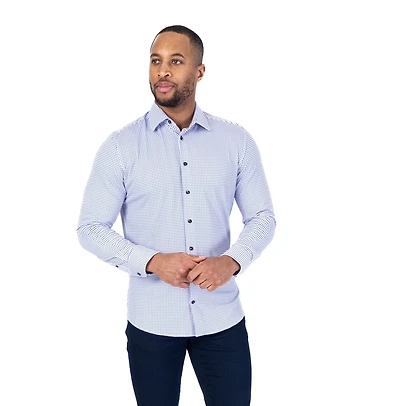 Performance Stretch Fancy Neat Dress Shirt - Purple